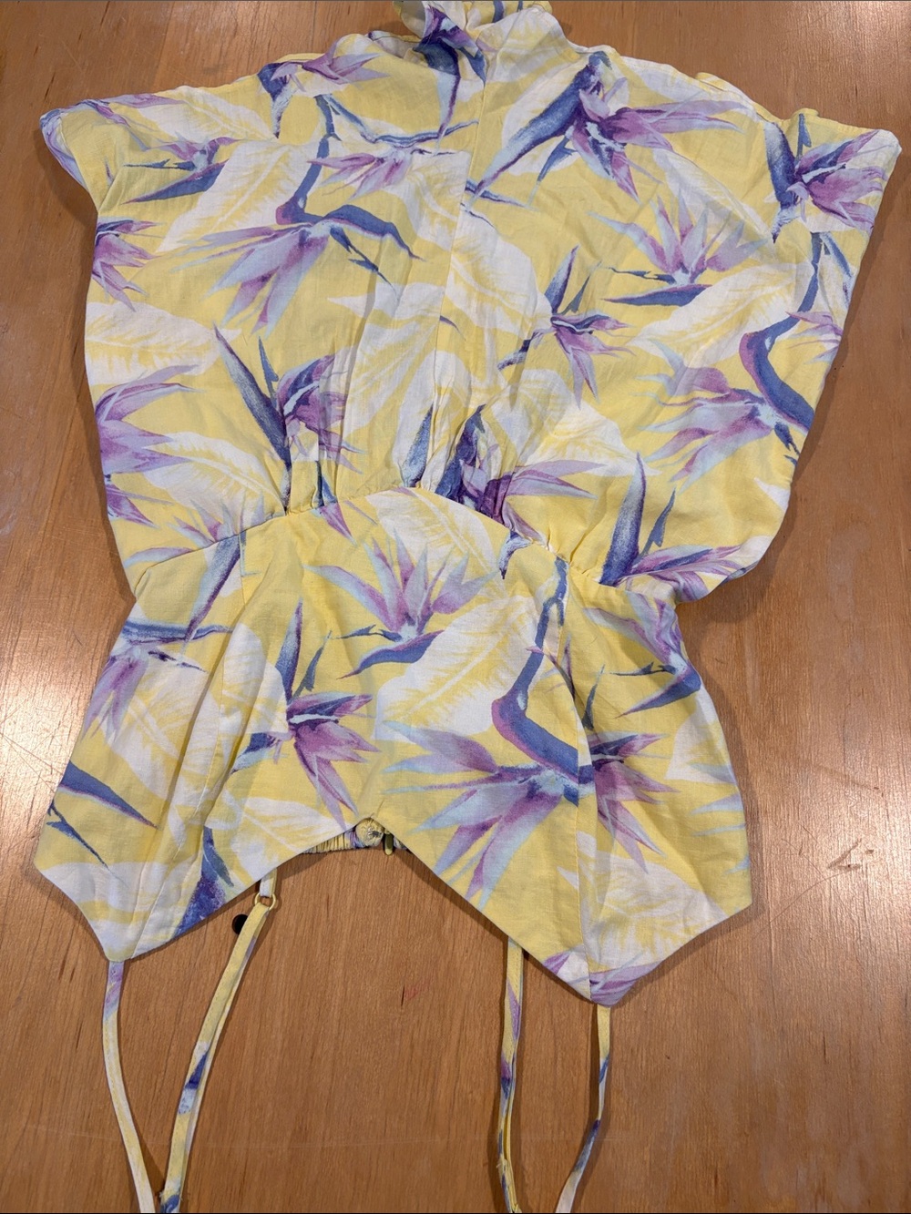 Forever 21 ~ Purple Yellow Floral Shorts Romper Vacation Tropical